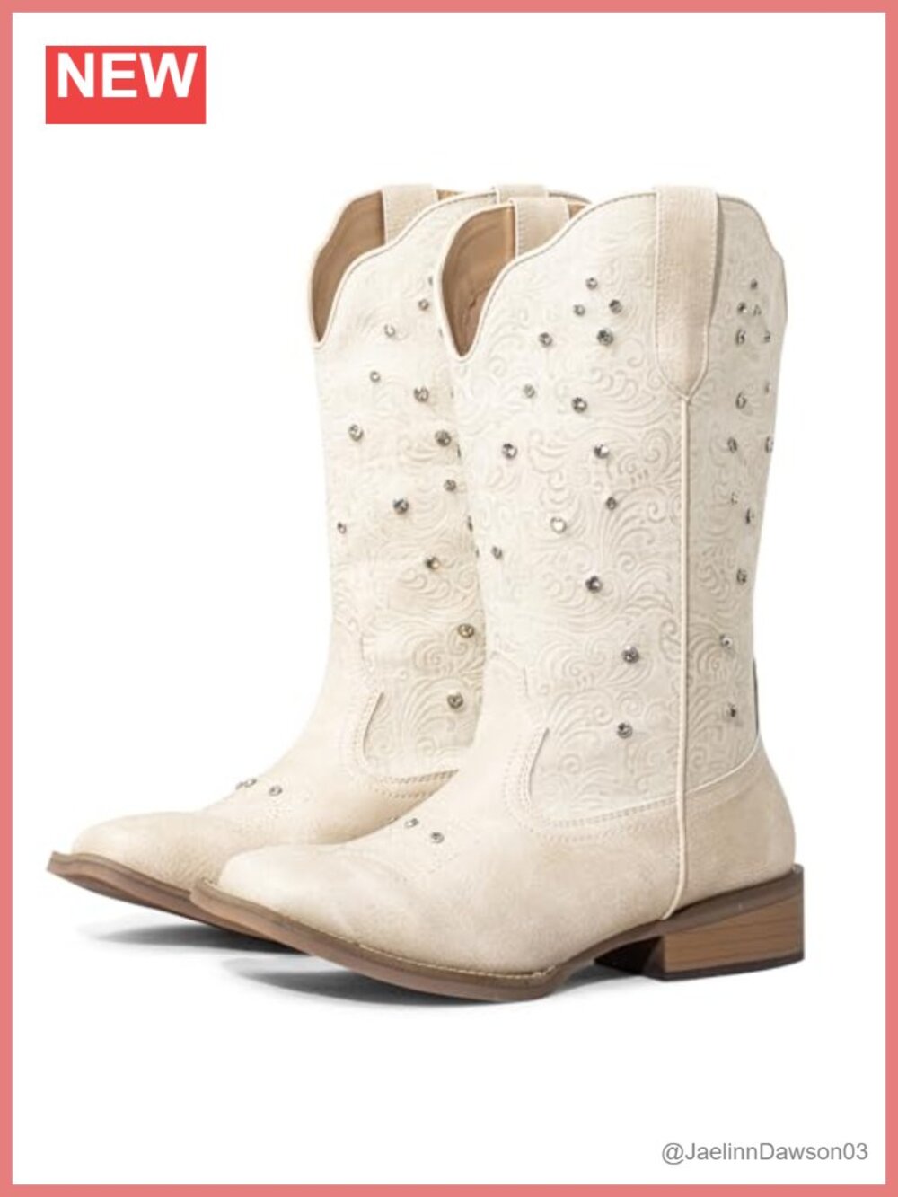 Women's Extra Wide Calf Faux Leather Cowboy Boots Square Toe Embroidered